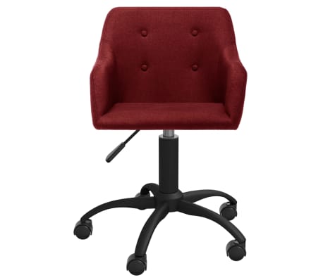 vidaXL Chaise pivotante de bureau Rouge bordeaux Tissu