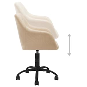 Otočné jídelní židle 2 ks krémové textil - obrázek 7
