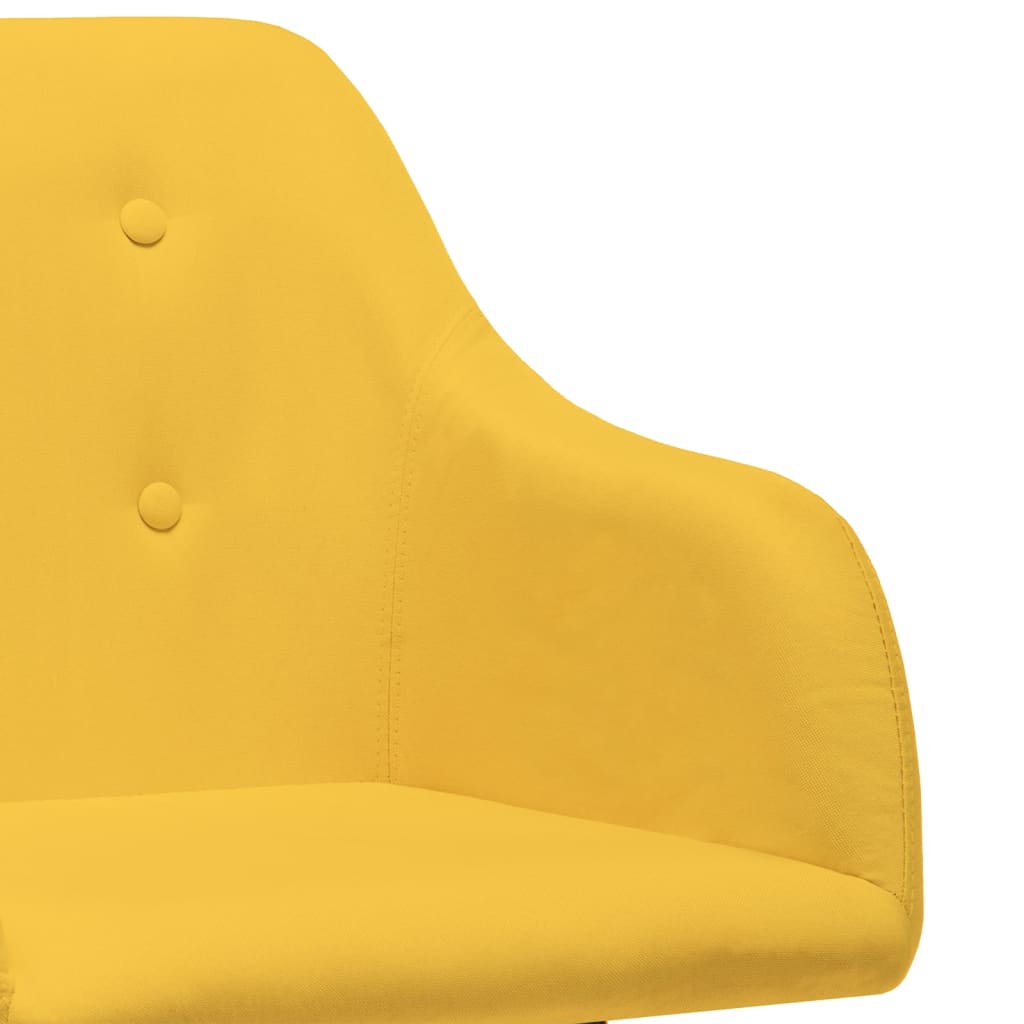 Otočné jedálenské stoličky 2 ks žlté látkové