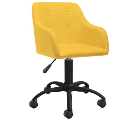 vidaXL Chaises pivotantes à manger lot de 2 jaune tissu