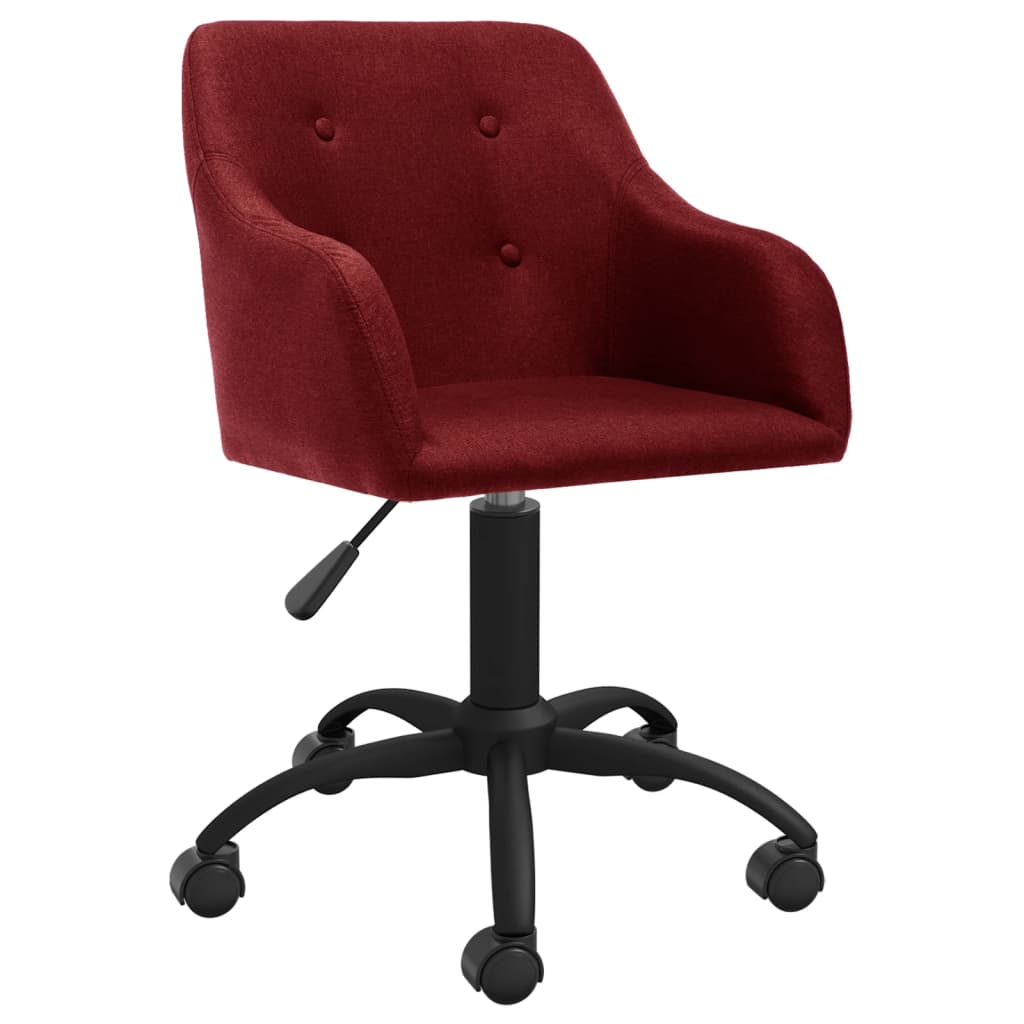 

vidaXL Eetkamerstoelen draaibaar 2 st stof wijnrood