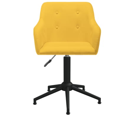 vidaXL Въртящ се офис стол, жълт, текстил