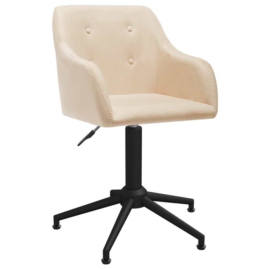 

vidaXL Eetkamerstoelen draaibaar 2 st stof crèmekleurig