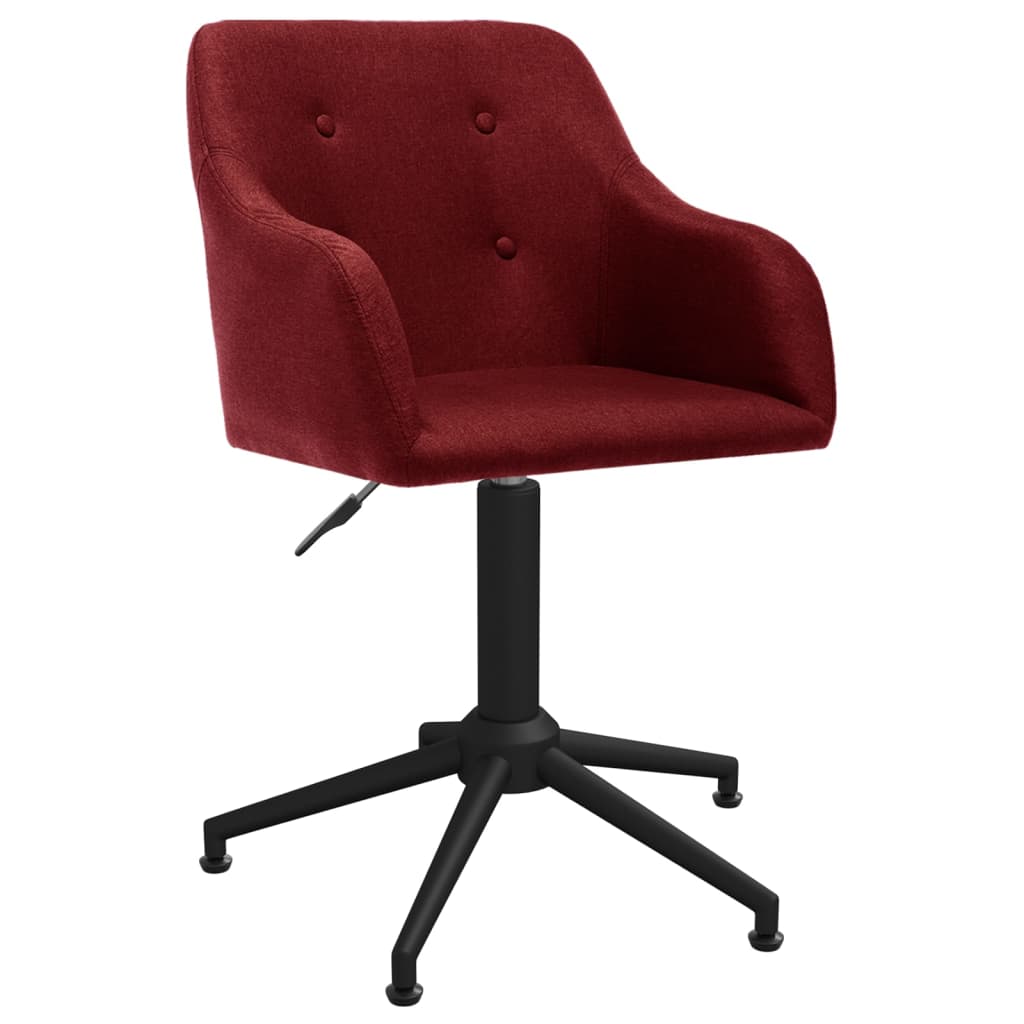 

vidaXL Eetkamerstoelen draaibaar 2 st stof wijnrood