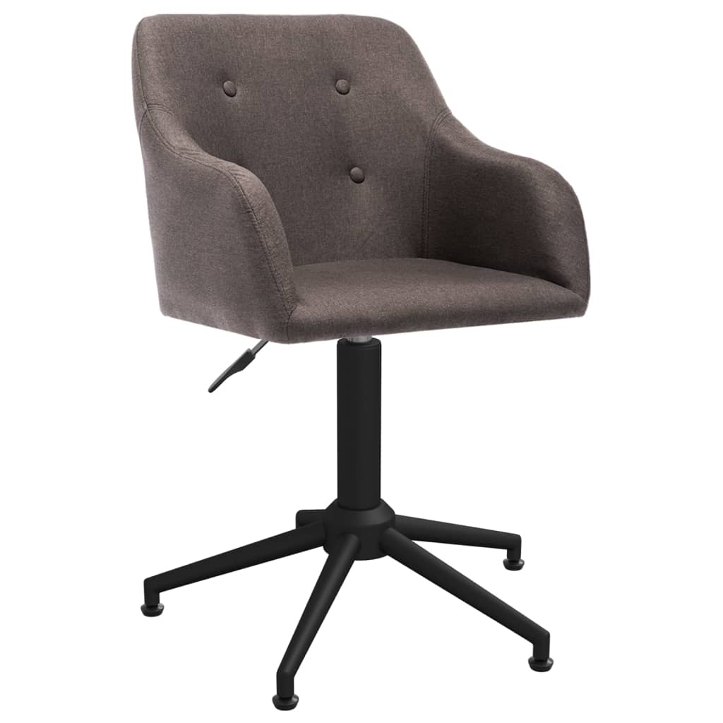 vidaXL Eetkamerstoelen draaibaar 2 st stof taupe