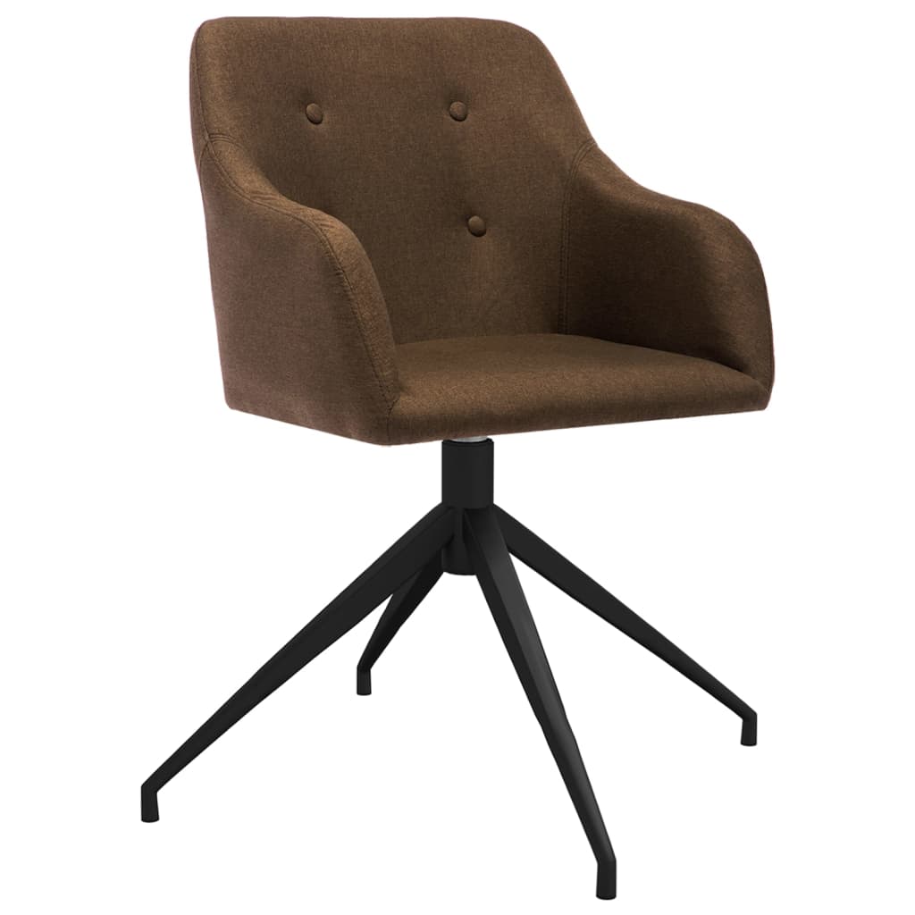 

vidaXL Eetkamerstoelen draaibaar 2 st stof bruin