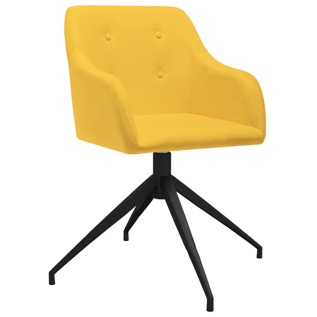 

vidaXL Eetkamerstoelen draaibaar 2 st stof geel