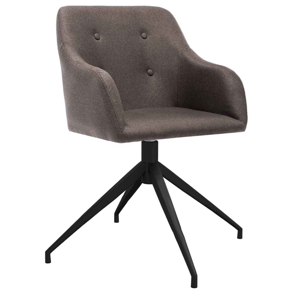 

vidaXL Eetkamerstoelen draaibaar 2 st stof taupe