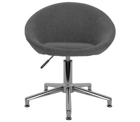 vidaXL Chaise pivotante de bureau Gris foncé Tissu