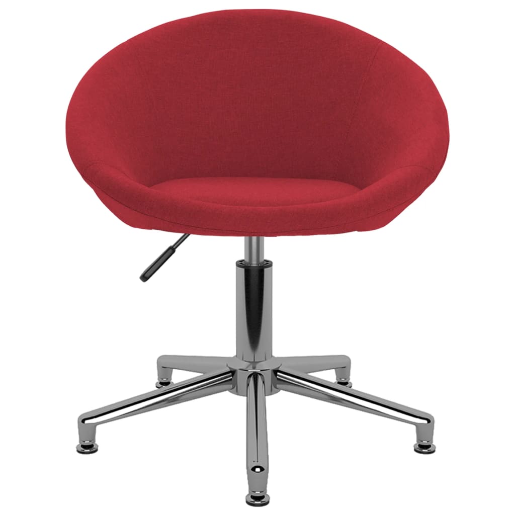 vidaXL Silla de oficina giratoria de tela rojo tinto