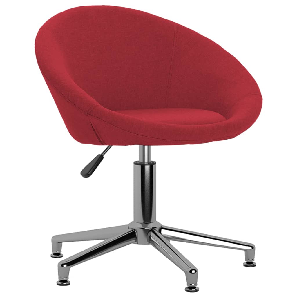 

vidaXL Eetkamerstoelen draaibaar 2 st stof wijnrood