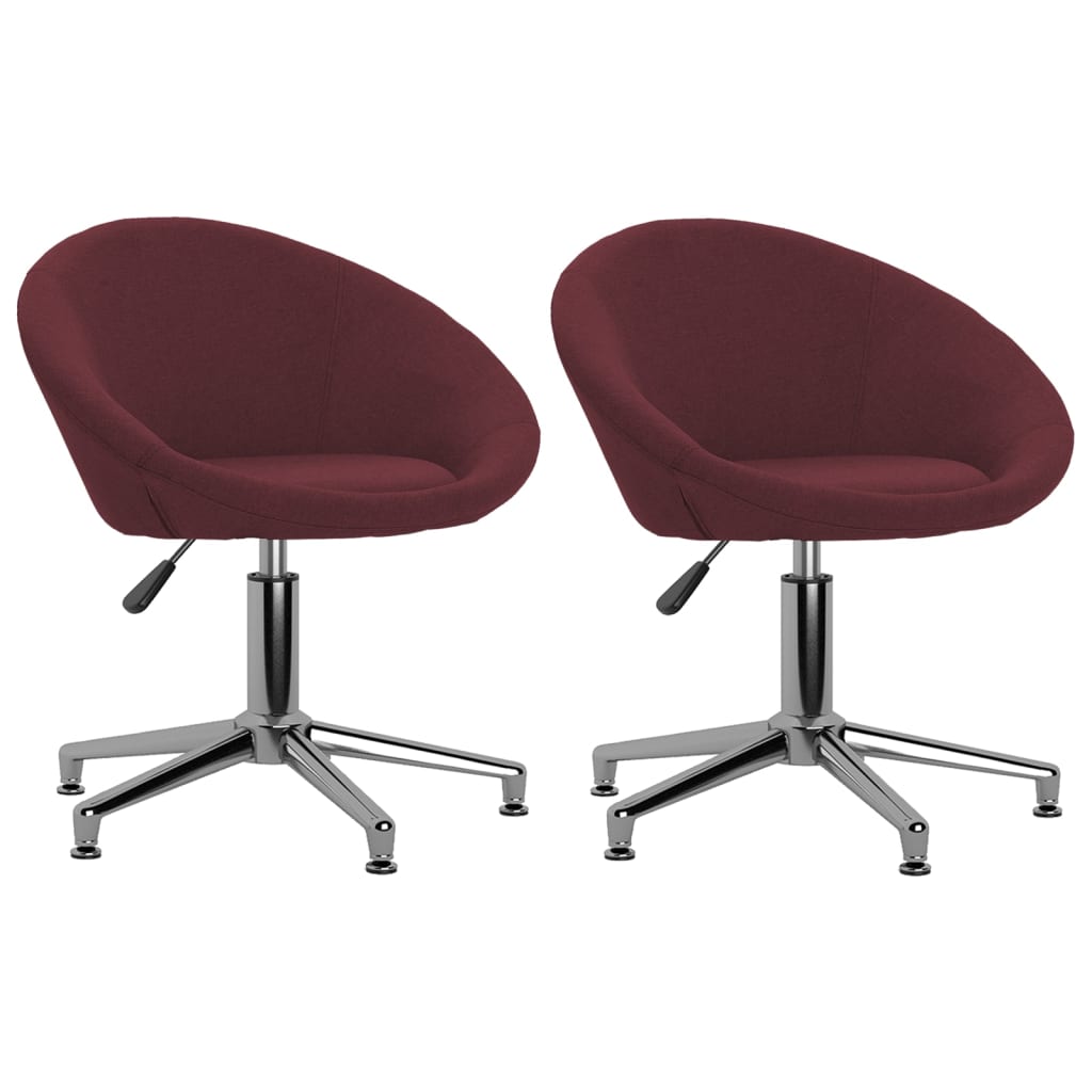 vidaXL Chaises de salle à manger pivotantes 2 pcs Violet Tissu