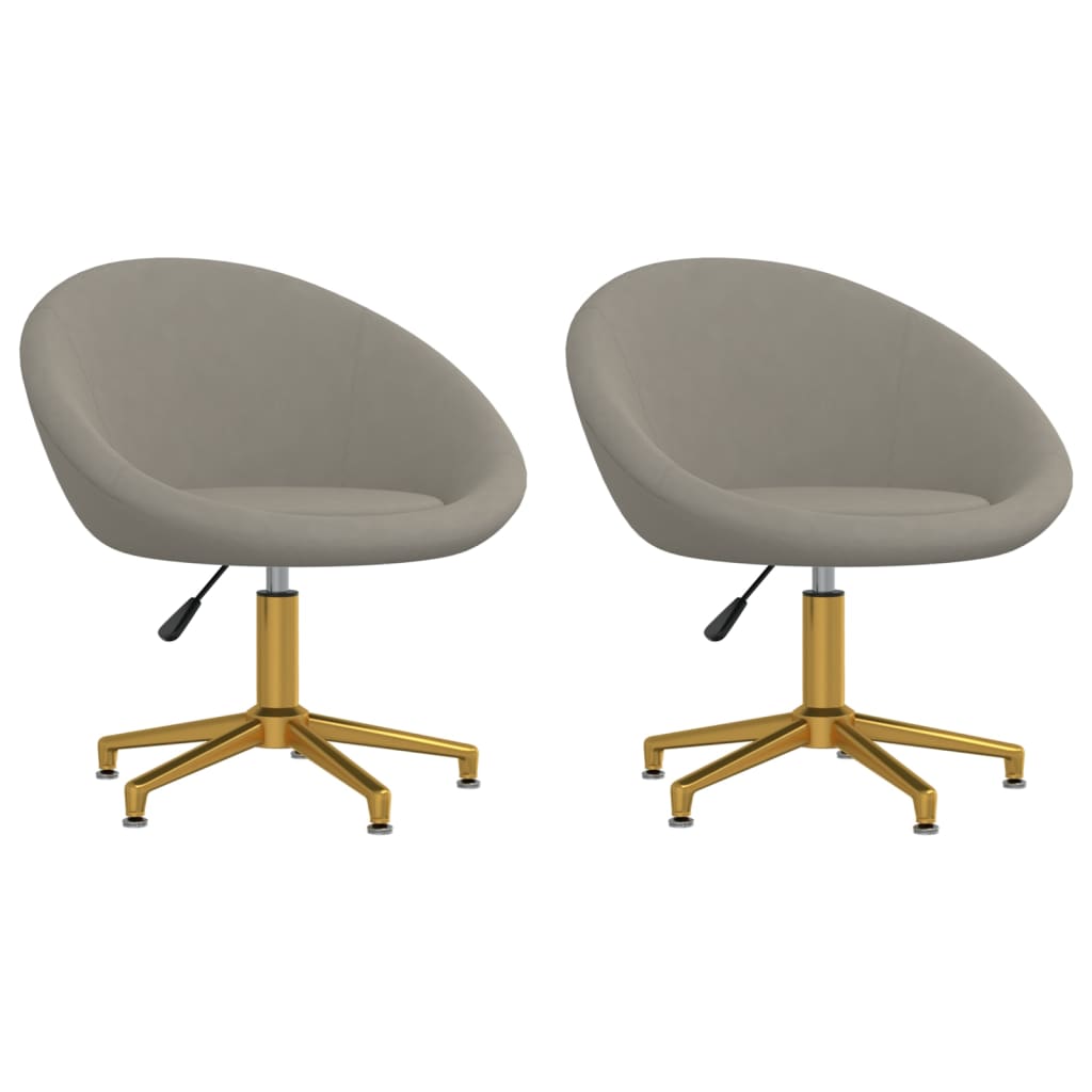 vidaXL Chaises de salle à manger 2 pcs Gris clair Velours