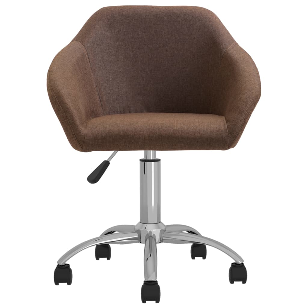 vidaXL Chaise pivotante de bureau Marron Tissu