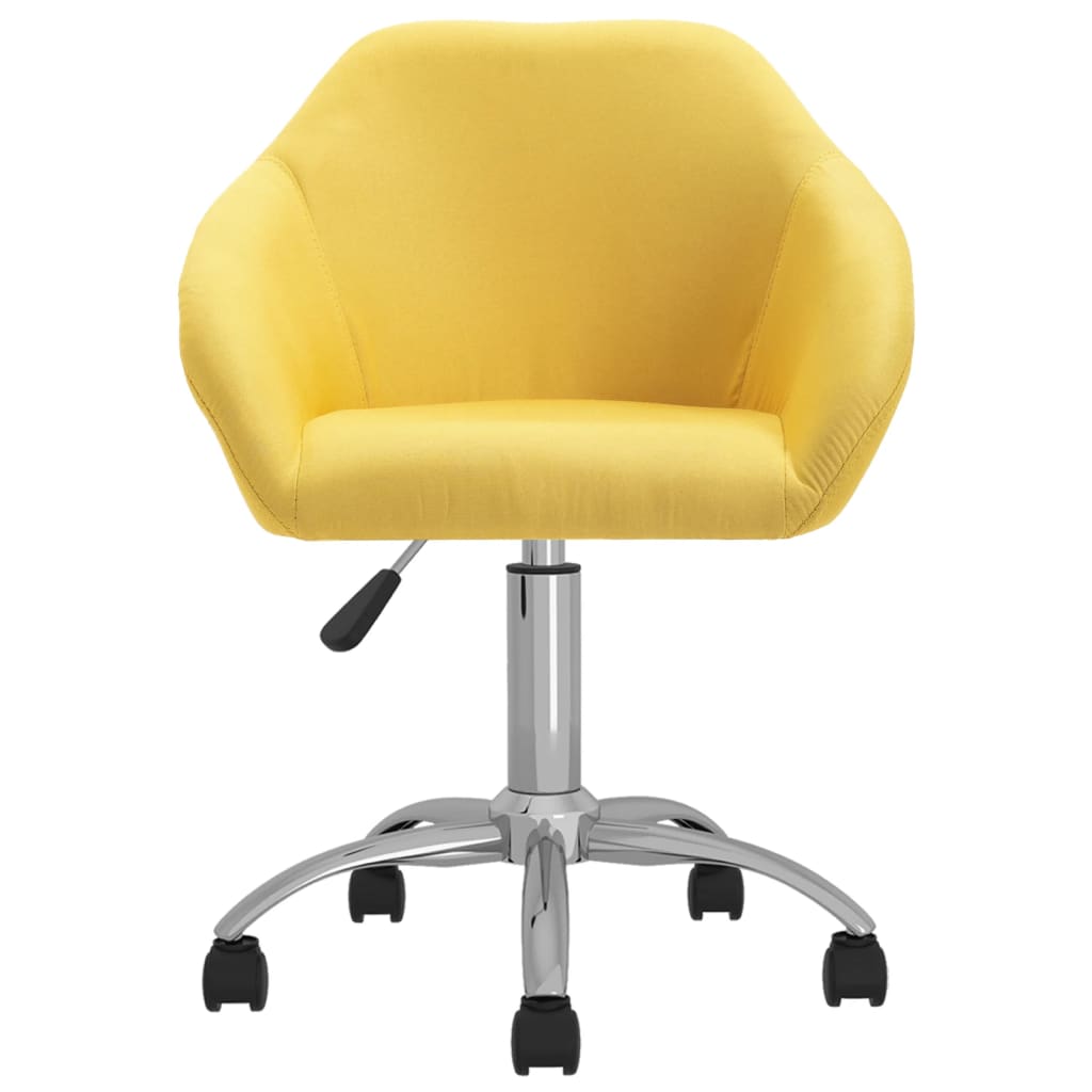 vidaXL Chaise pivotante de bureau Jaune Tissu