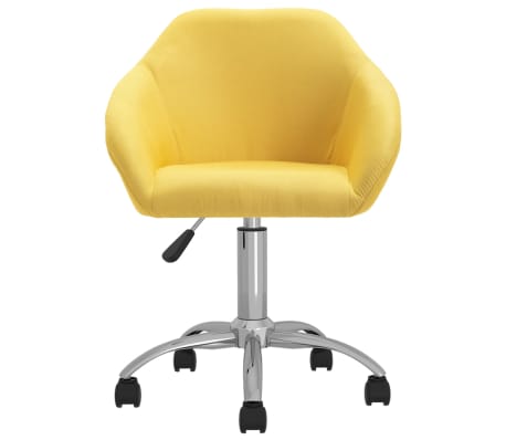 vidaXL Pasukama biuro kėdė, geltonos spalvos, audinys