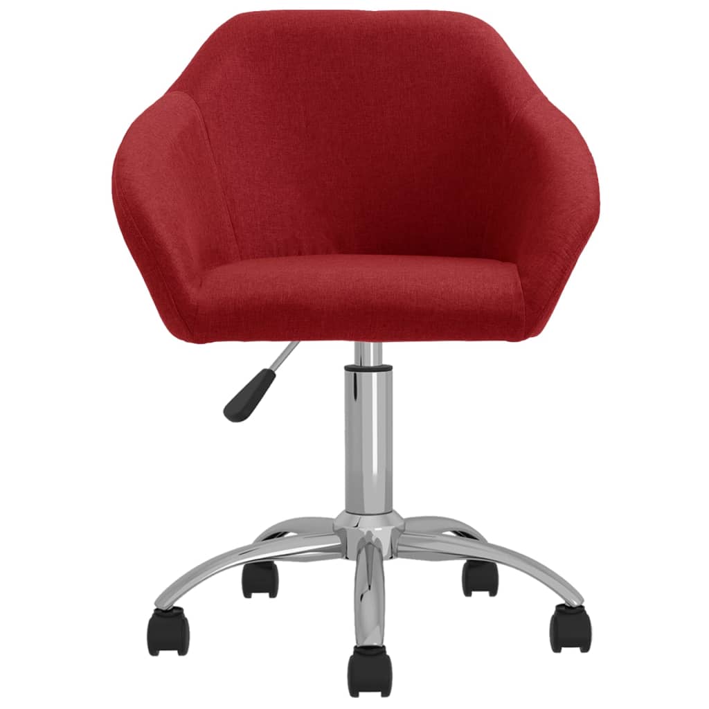 vidaXL Chaise pivotante de bureau Rouge bordeaux Tissu