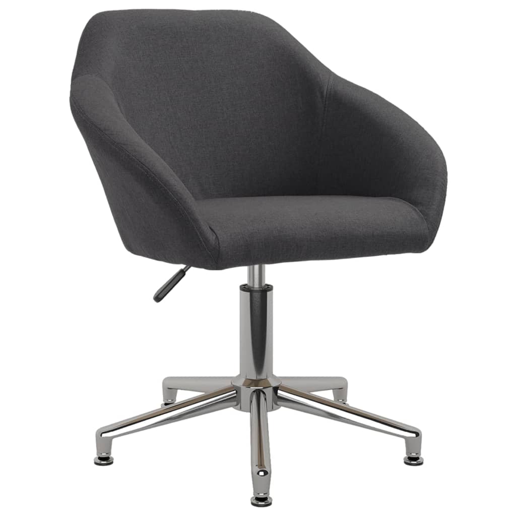 

vidaXL Eetkamerstoelen draaibaar 2 st stof donkergrijs