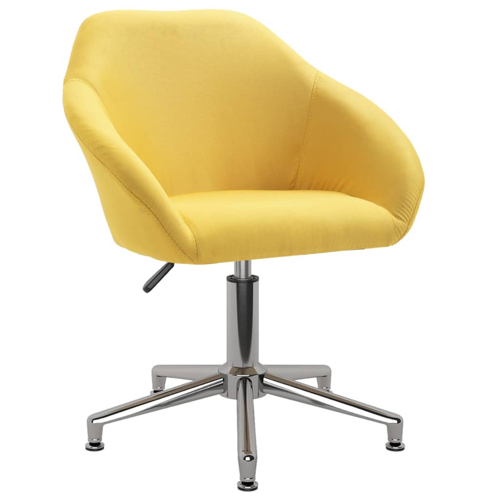 vidaXL Otočné jídelní židle 2 ks žluté textil
