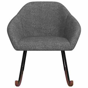 Houpací křeslo tmavě šedé textil - obrázek 2