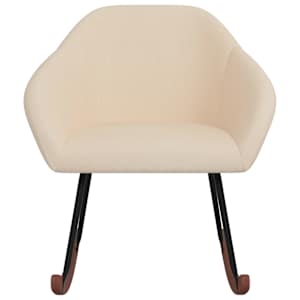vidaXL Scaun balansoar, crem, material textil