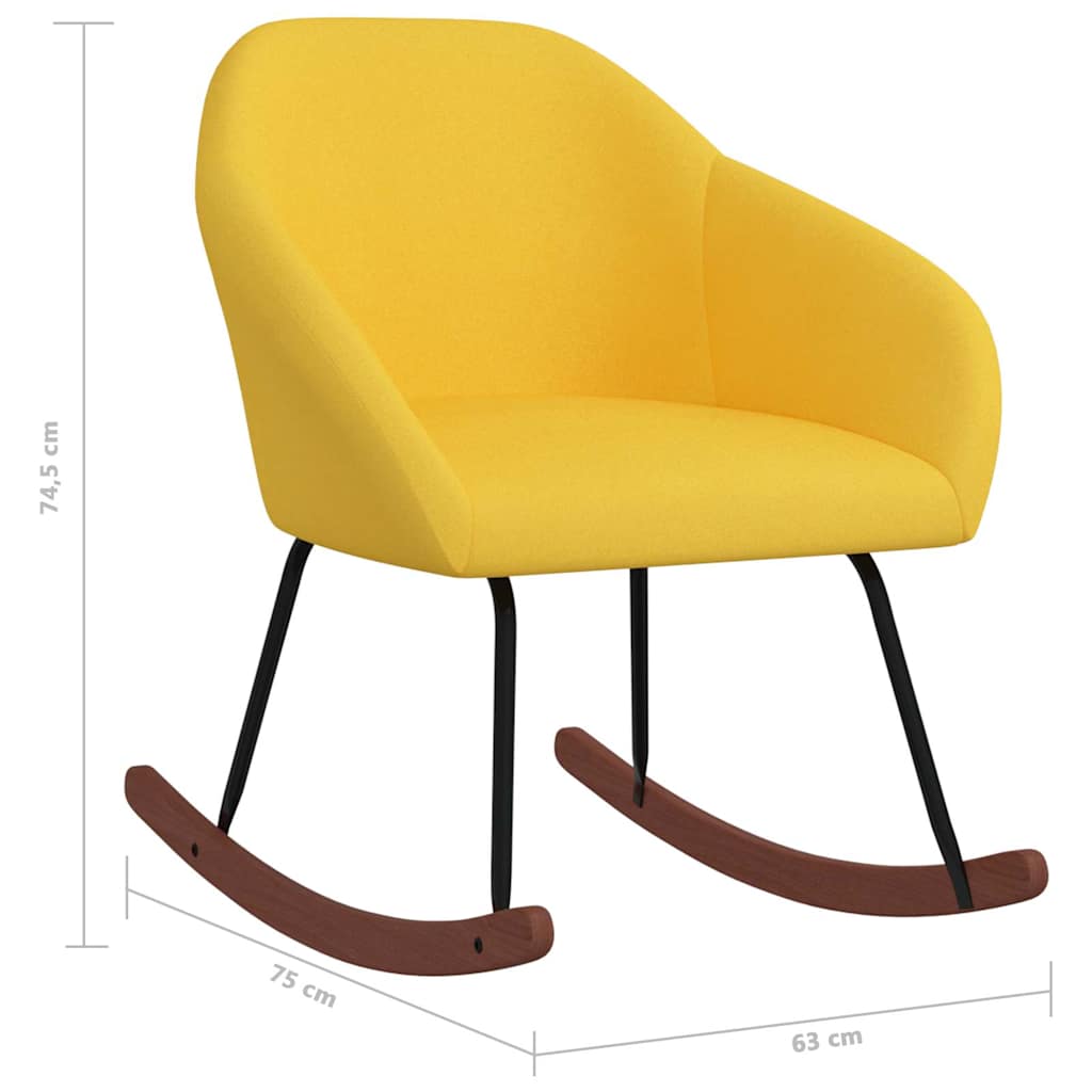 Houpací křeslo žluté textil - obrázek 7