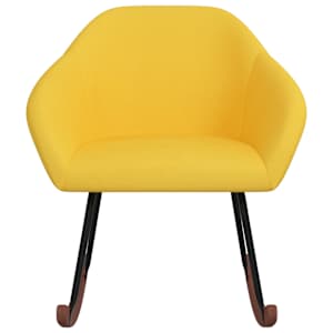 Houpací křeslo žluté textil - obrázek 2