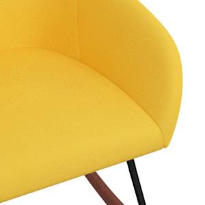 Houpací křeslo žluté textil - obrázek 5