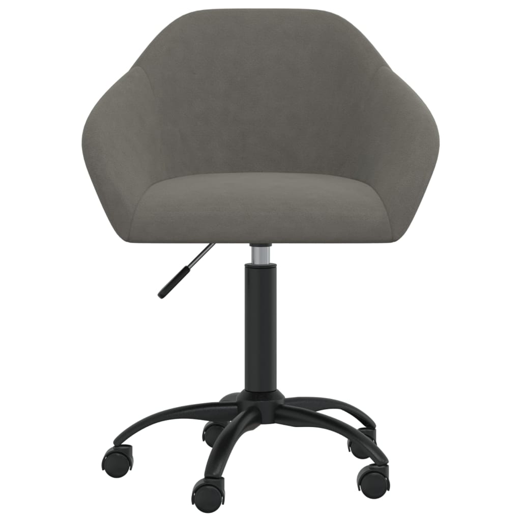 vidaXL Chaise pivotante de salle à manger Gris foncé Velours