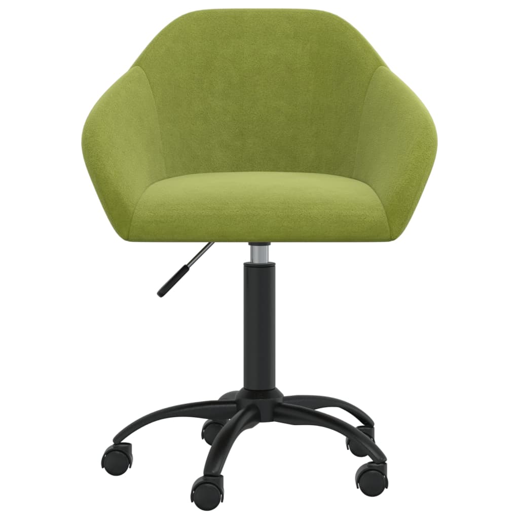 vidaXL Chaise pivotante de salle à manger Vert clair Velours