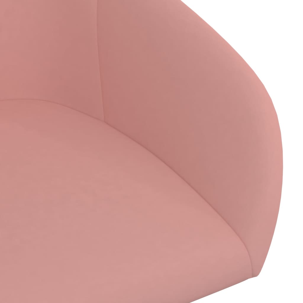 Otočná jedálenská stolička ružová zamatová