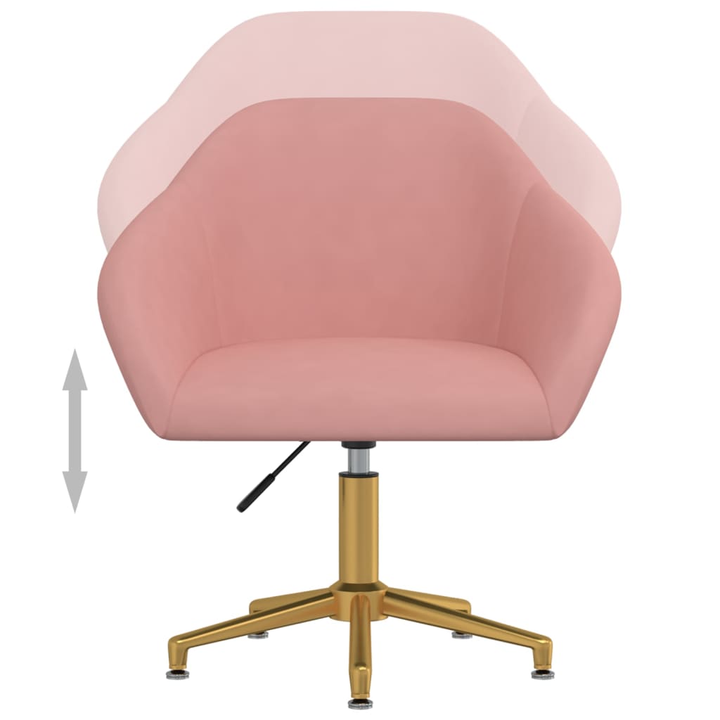 Въртящи трапезни столове, 2 бр, розови, кадифе