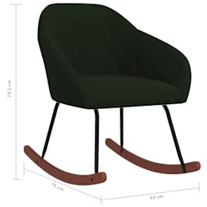 Houpací křeslo tmavě zelené textil - obrázek 7