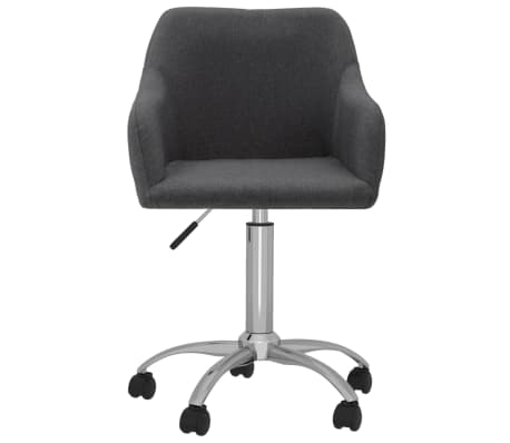 vidaXL Chaise pivotante de bureau Gris foncé Tissu