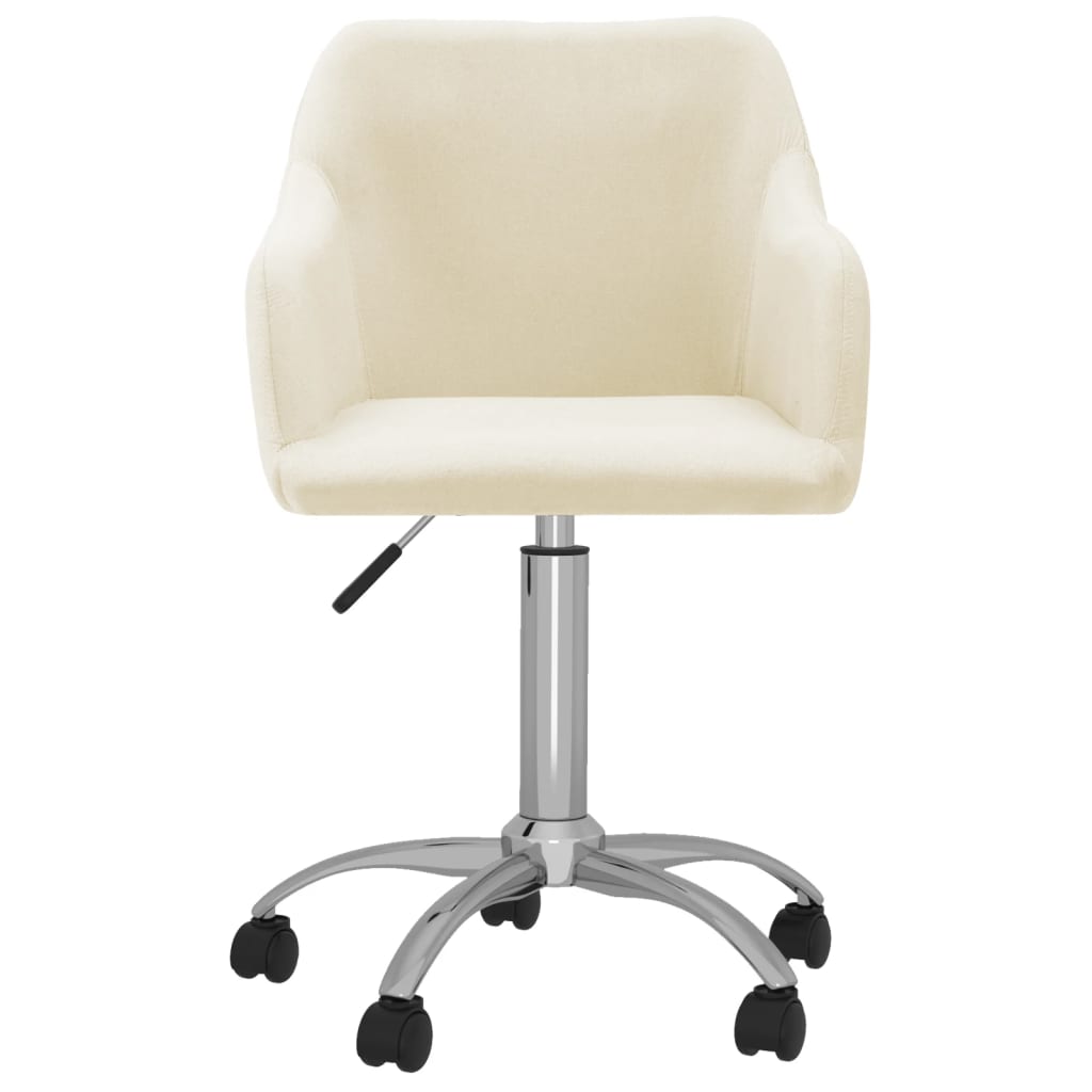 vidaXL Chaise pivotante de bureau Crème Tissu