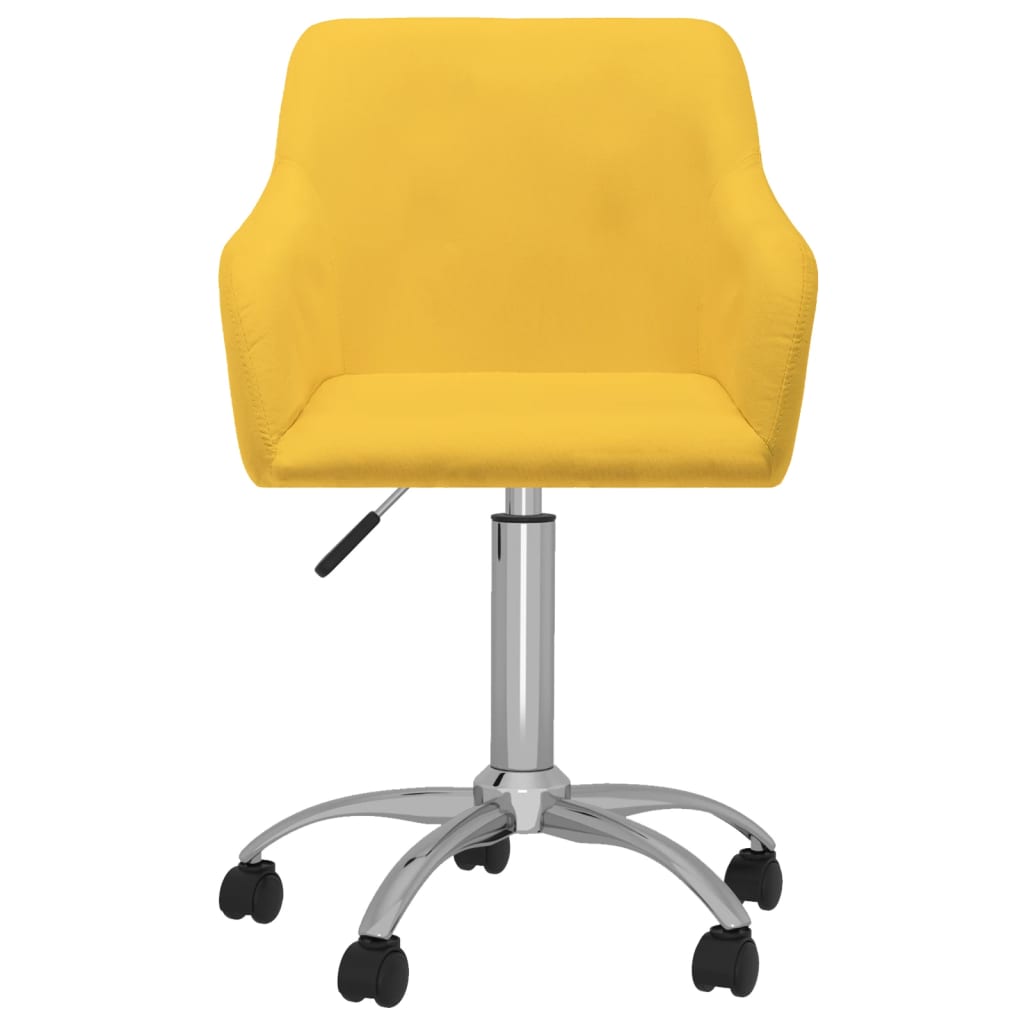 vidaXL Chaise pivotante de bureau Jaune Tissu