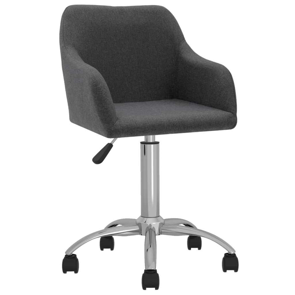 

vidaXL Eetkamerstoelen draaibaar 2 st stof donkergrijs