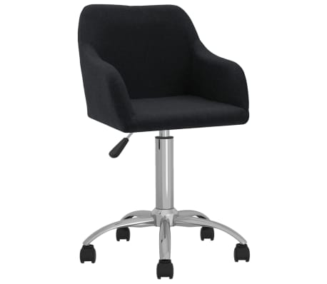 vidaXL Chaises pivotantes à manger lot de 2 Noir Tissu