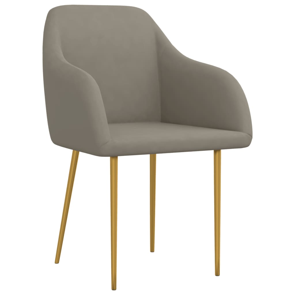 Valgomojo kėdės, 2vnt., šviesiai pilkos spalvos, aksomas | Stepinfit