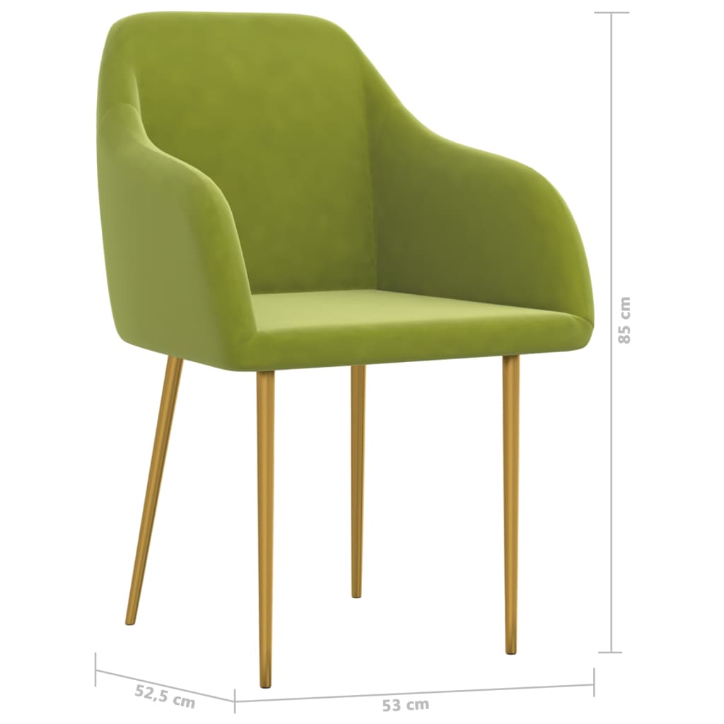 Valgomojo kėdės, 2vnt., šviesiai žalios spalvos, aksomas | Stepinfit