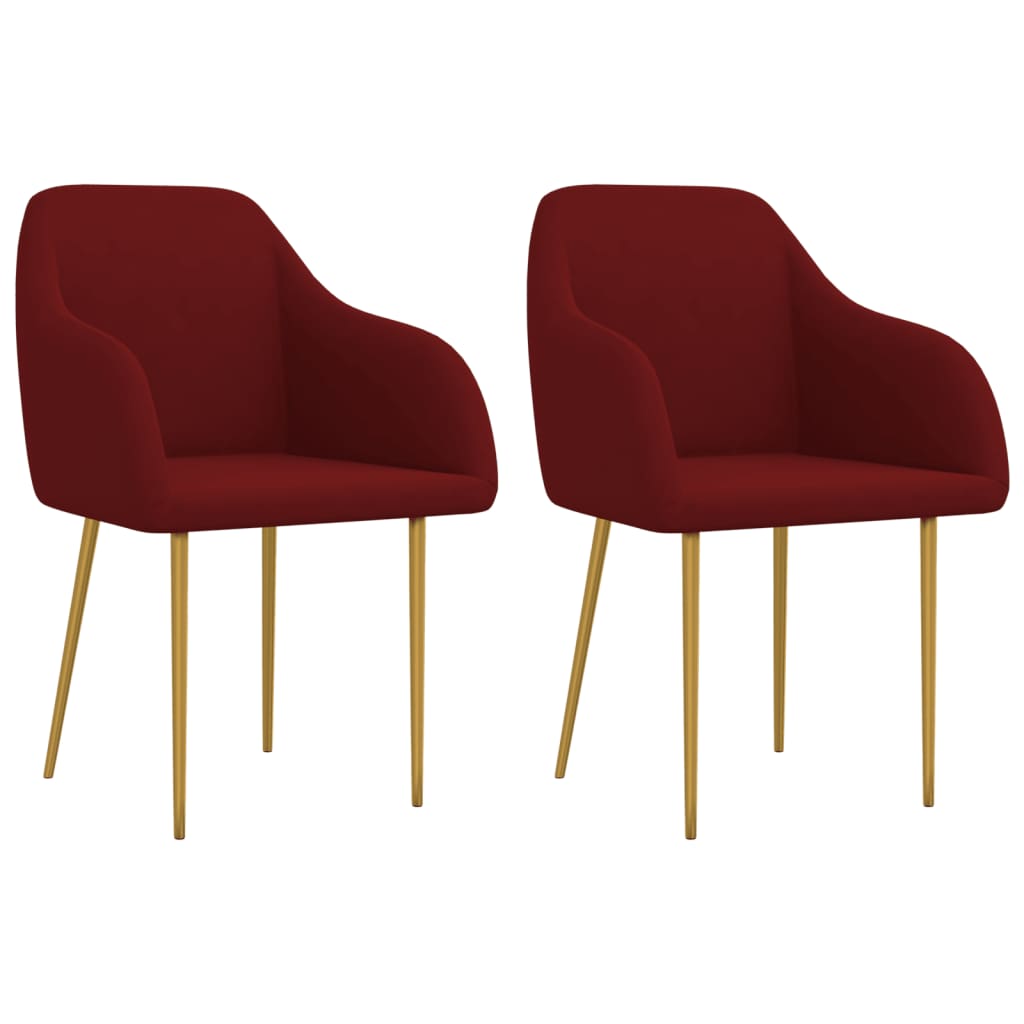 Valgomojo kėdės, 2vnt., raudonojo vyno spalvos, aksomas | Stepinfit