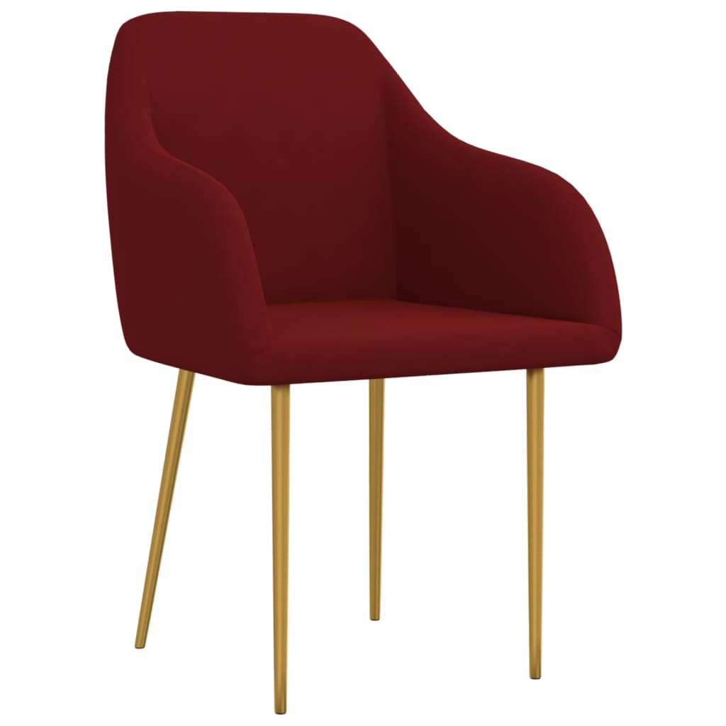 

vidaXL Eetkamerstoelen 2 st fluweel wijnrood