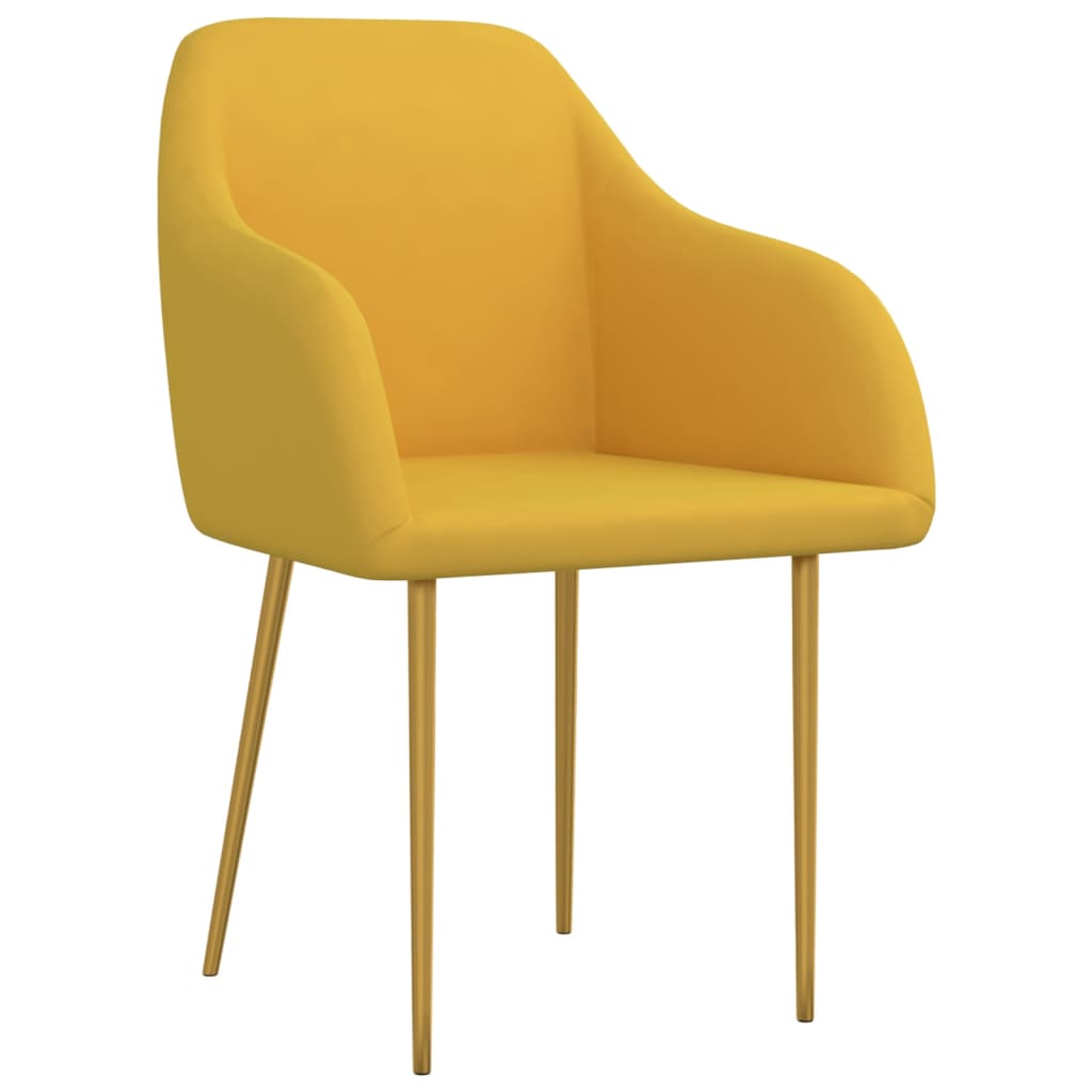 

vidaXL Eetkamerstoelen 2 st fluweel geel