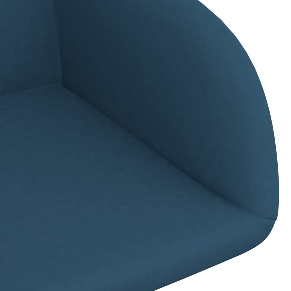 Kantoorstoel draaibaar fluweel blauw