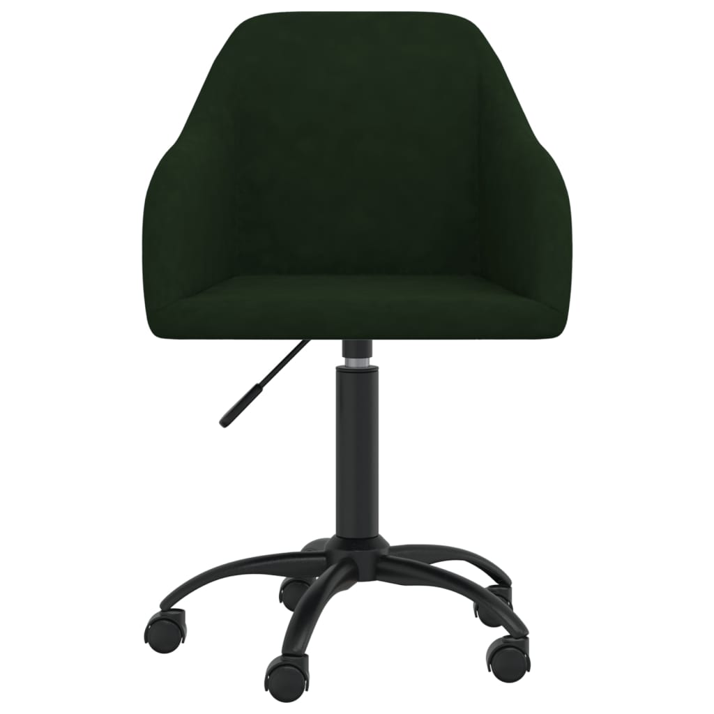 Vrtljiv jedilni stol 2 kosa temno zelen žamet