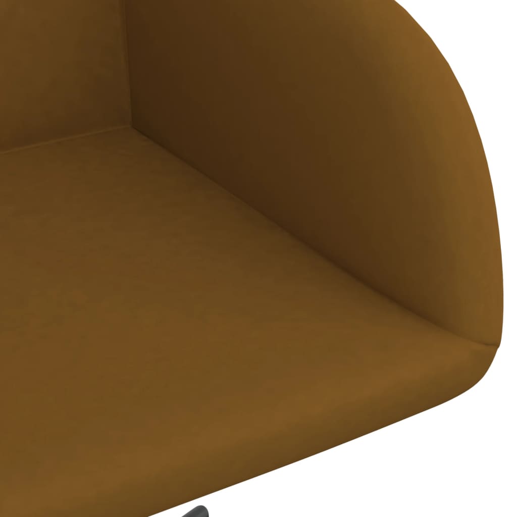 Otočná jedálenská stolička hnedá zamatová