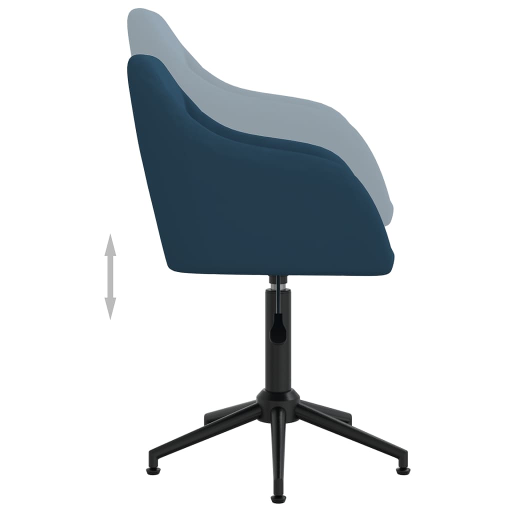 Esszimmerstühle 2 Stk. Drehbar Blau Samt-6