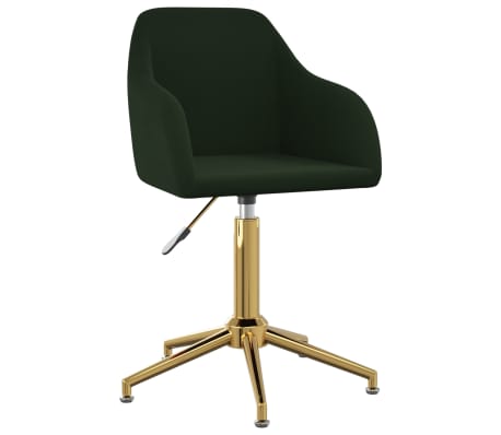 vidaXL Sillas de comedor giratorias 2 unidades terciopelo verde oscuro