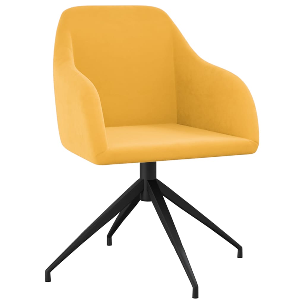 

vidaXL Eetkamerstoelen 2 st fluweel mosterdgeel