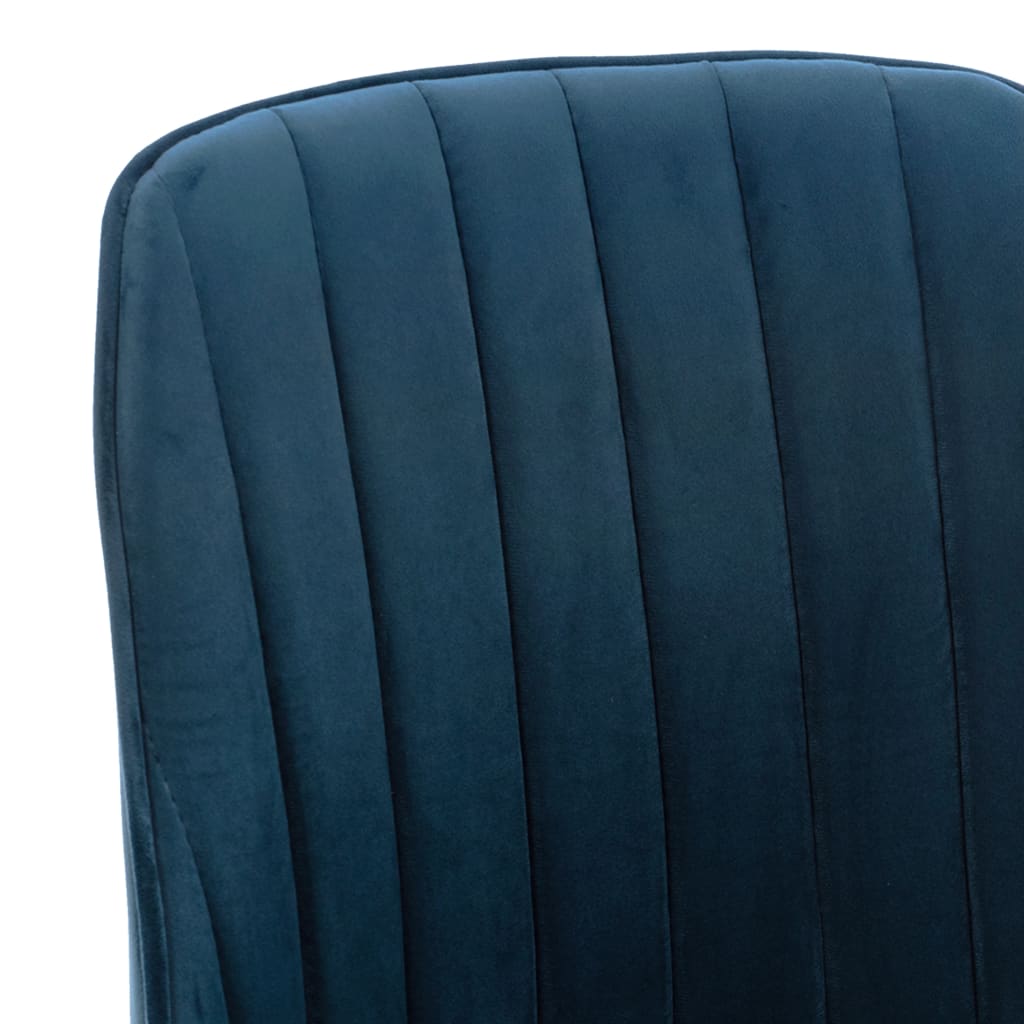 Otočné jedálenské stoličky 2 ks modré zamatové
